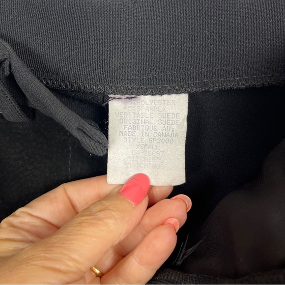 Vintage Black Suede Front and Spandex Women's Straight Leg Pants XS MITCHIE'S - Picture 3 of 8